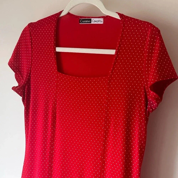 Vintage California Concepts Red Polka Dot Dress - Picture 2 of 10